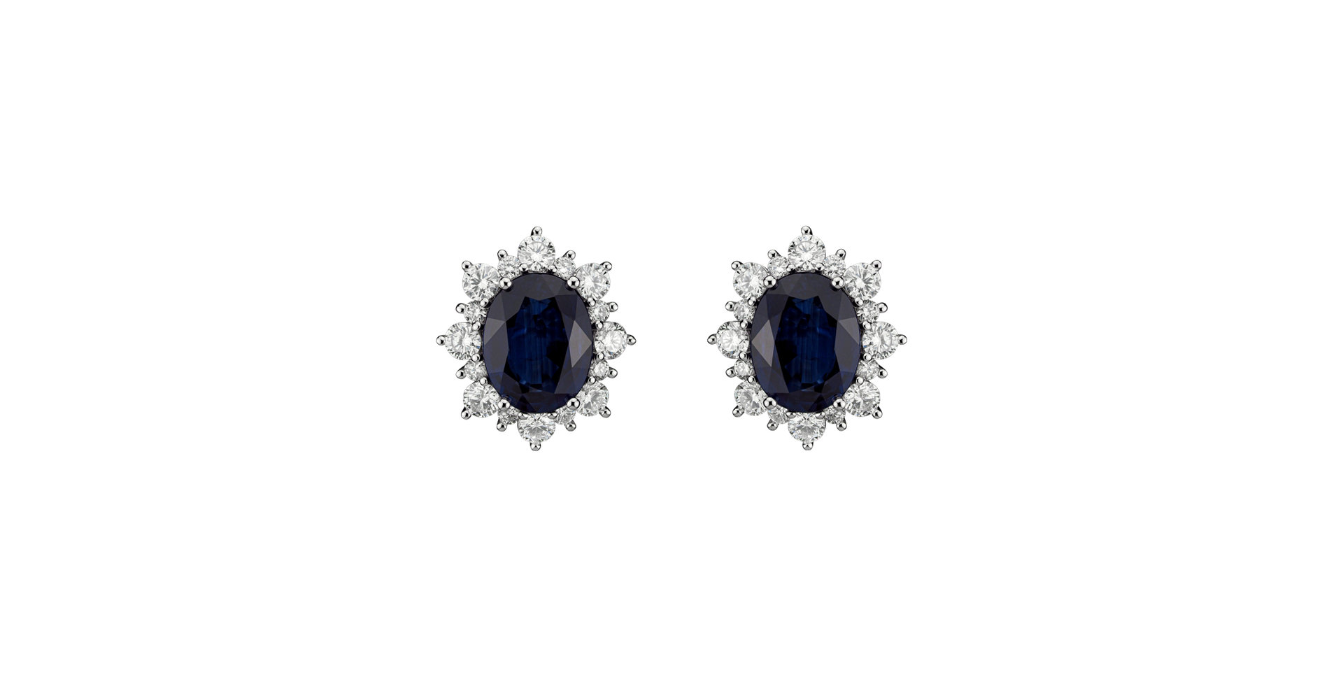 Diamond earrings with Sapphire Princess