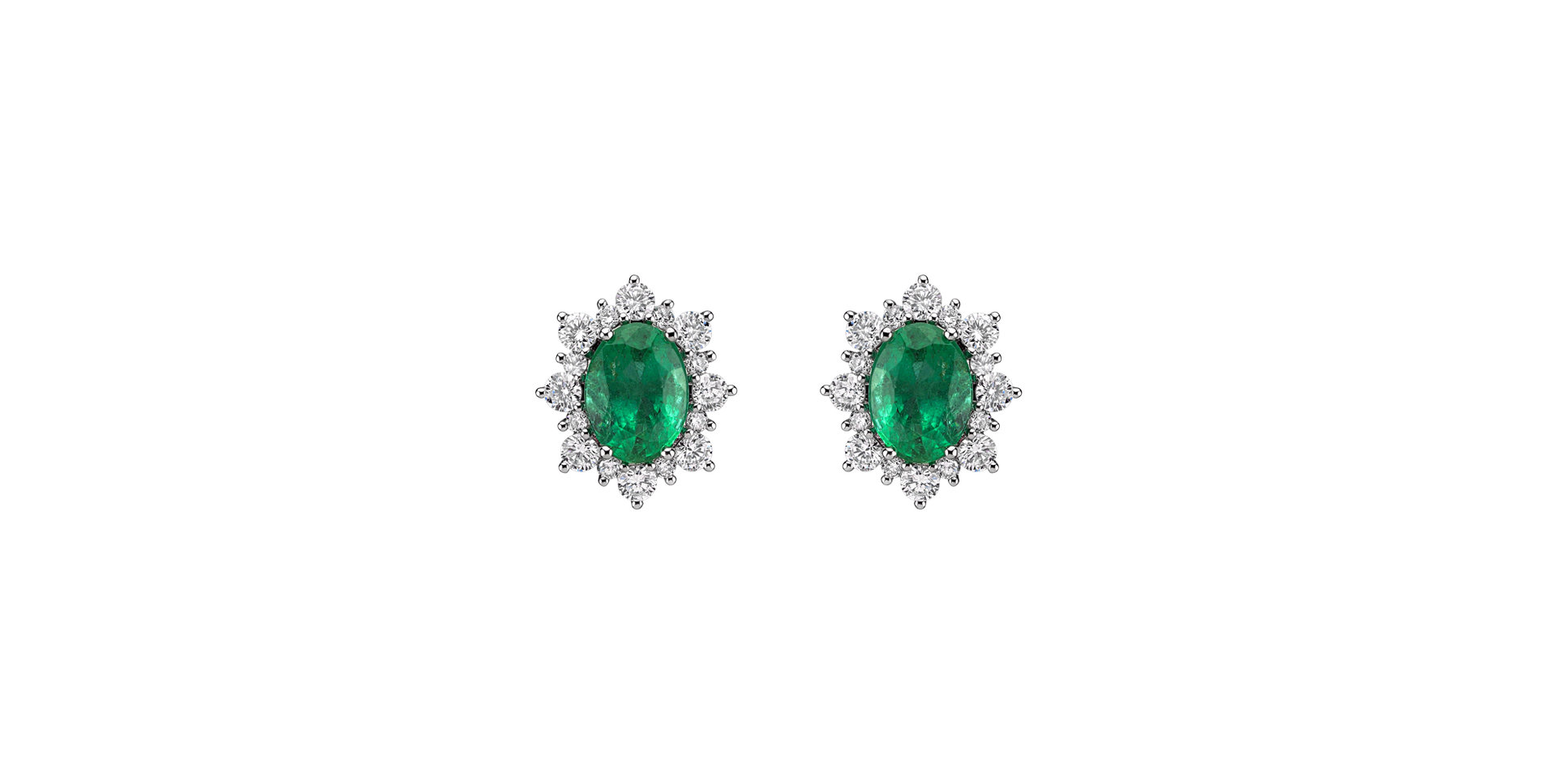 Diamond earrings with Emerald Princess