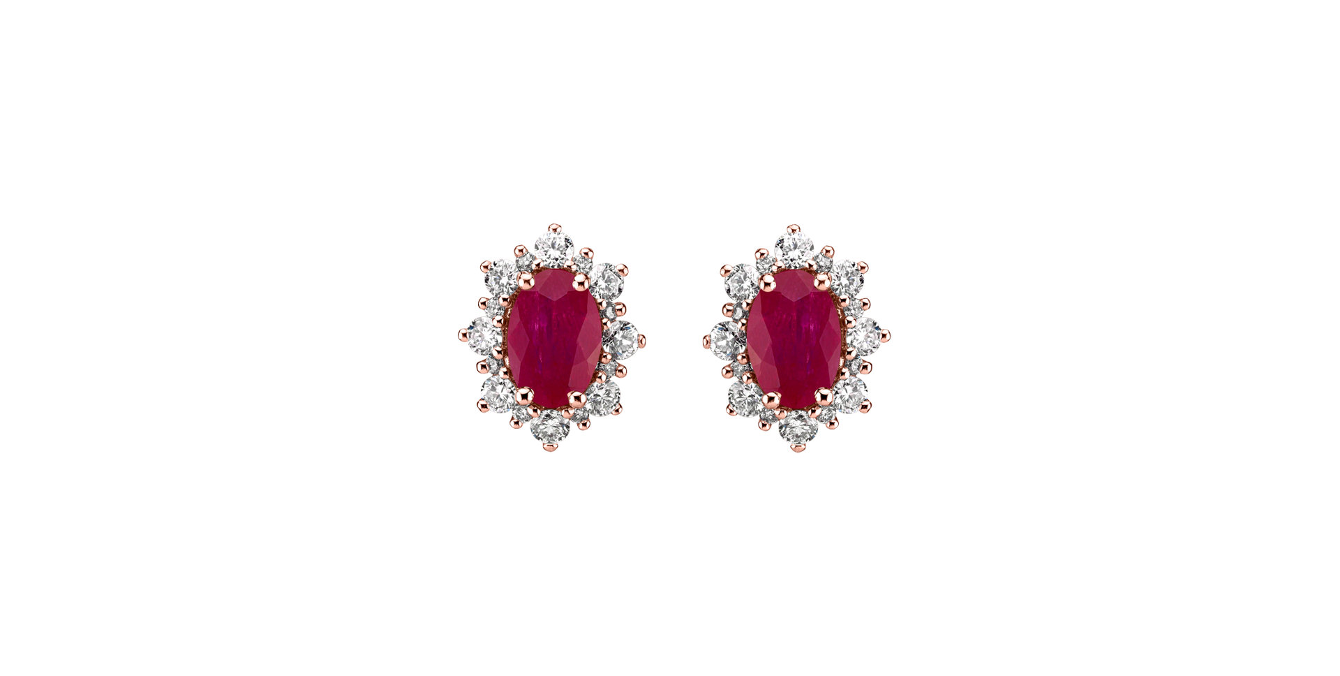 Diamond earrings with Ruby Princess