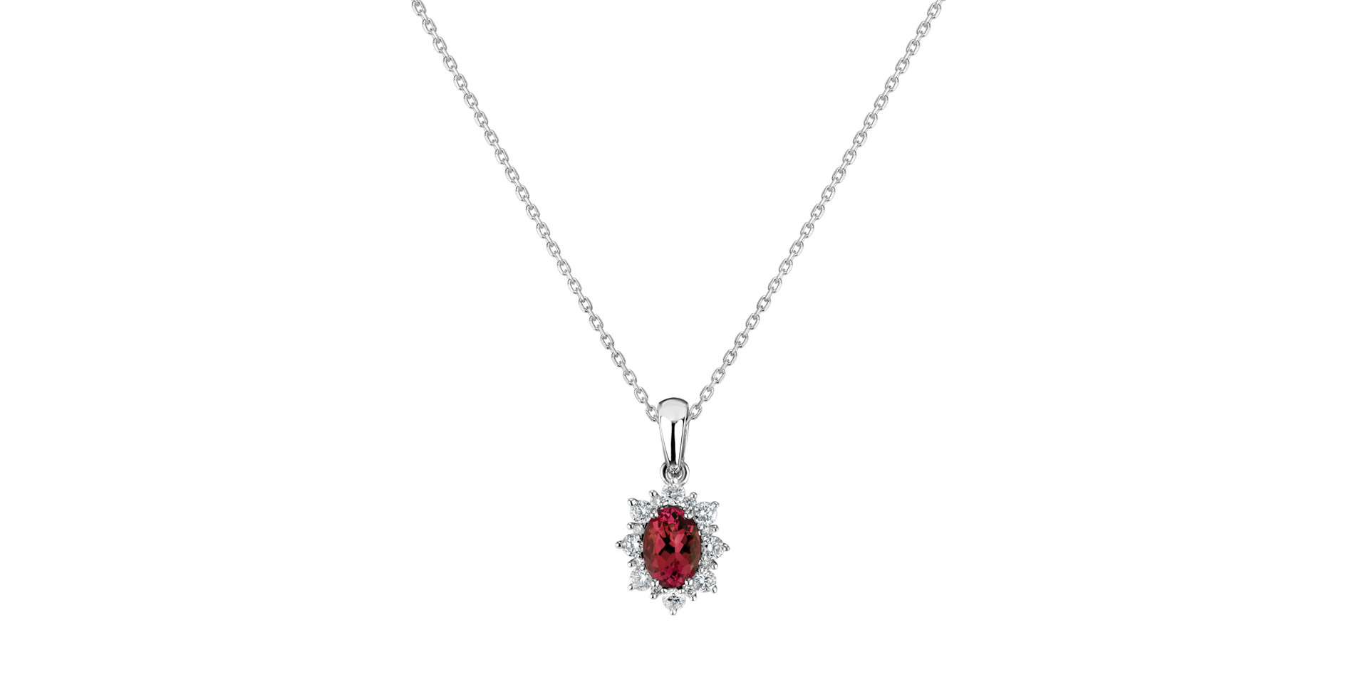 Diamond pendant with Ruby Royal Aurora
