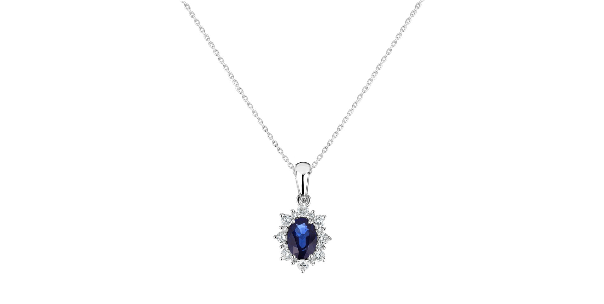 Diamond pendant with Sapphire Royal Aurora