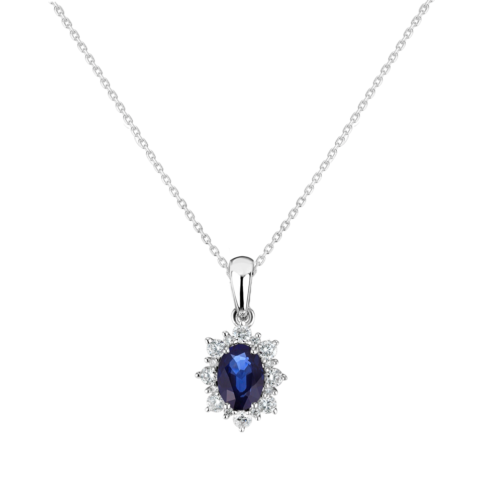Diamond pendant with Sapphire Royal Aurora