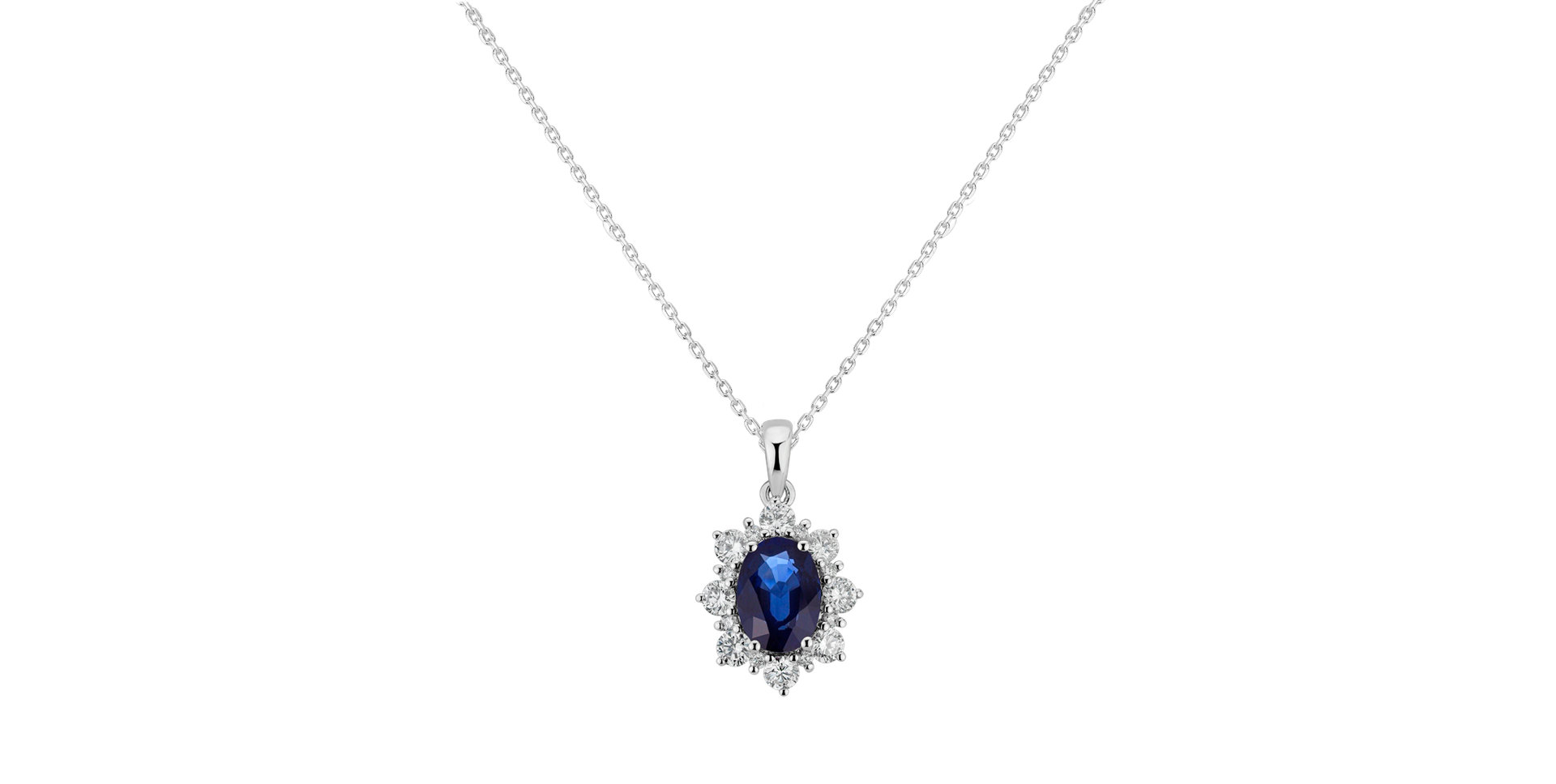 Diamond pendant with Sapphire Royal Aurora