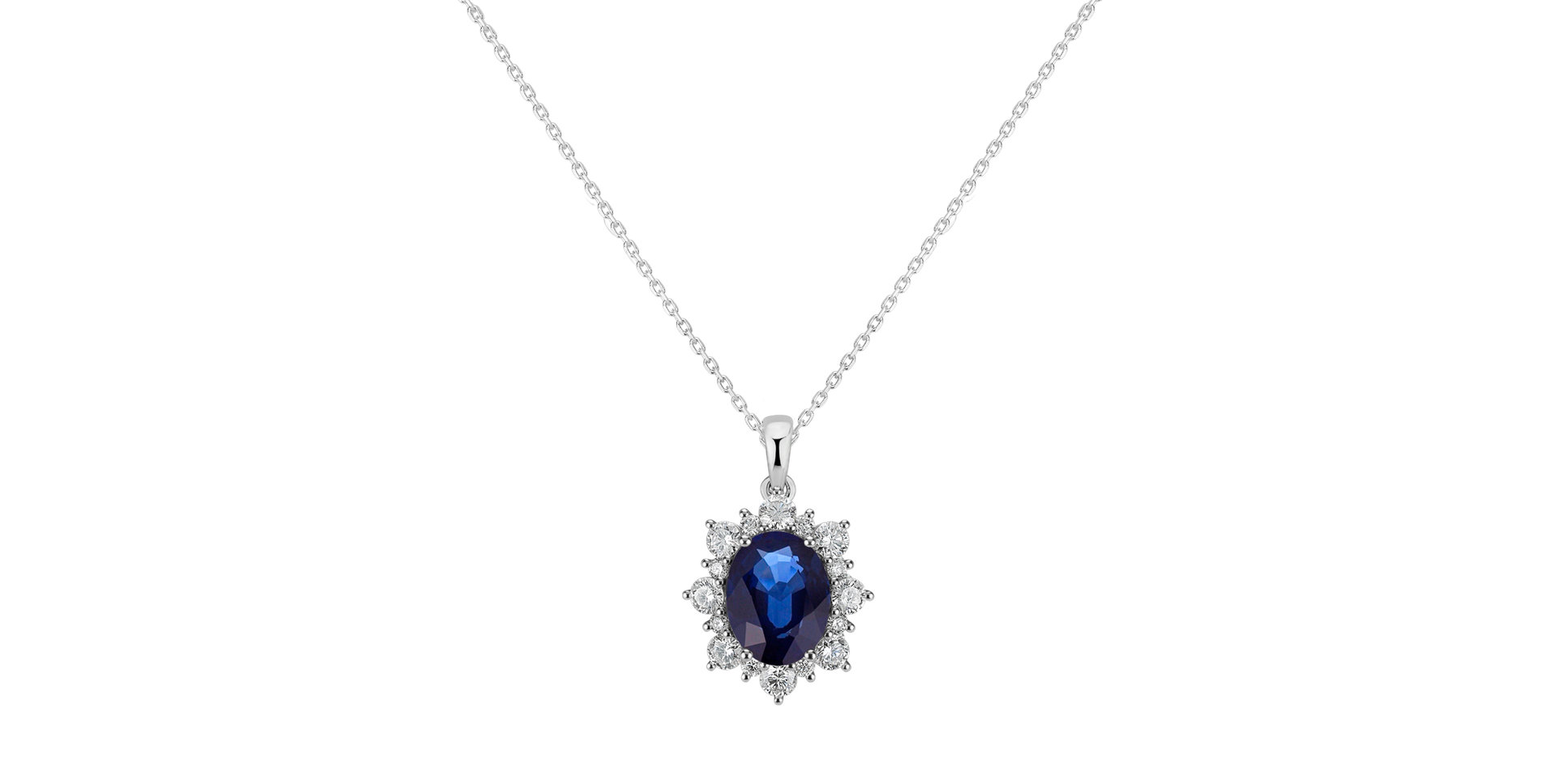 Diamond pendant with Sapphire Royal Aurora