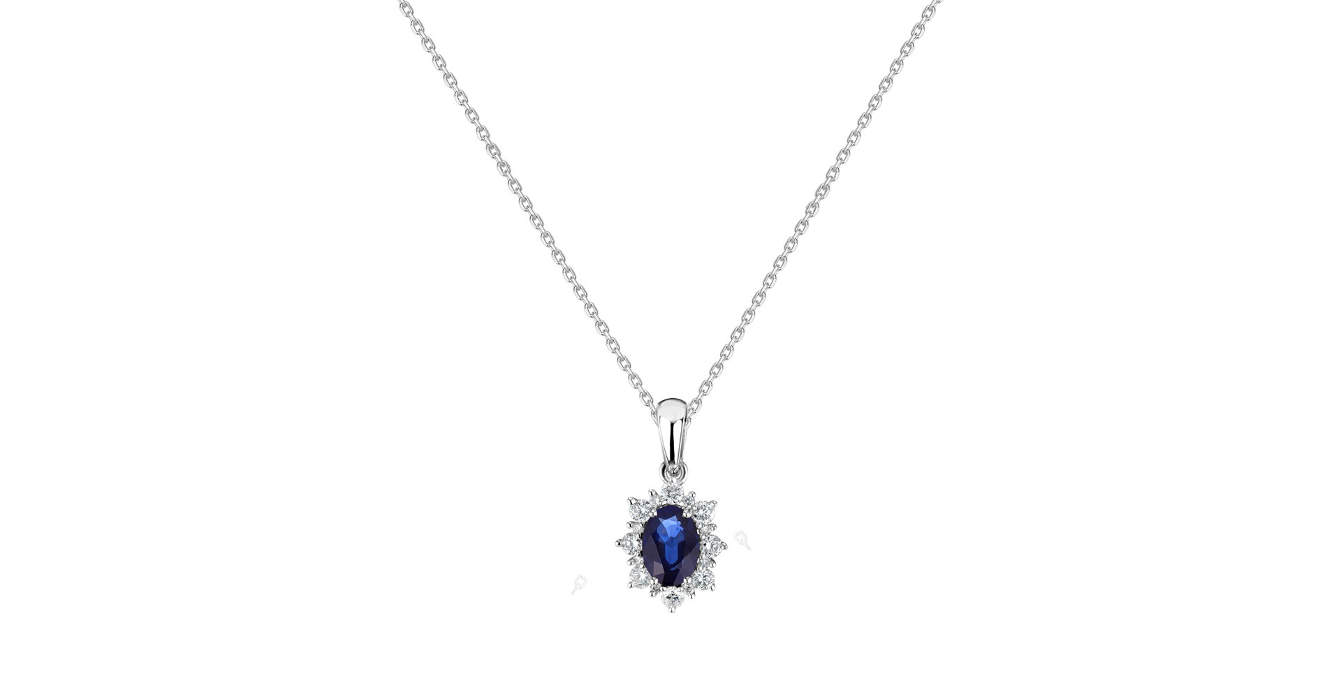 Diamond pendant with Sapphire Princess