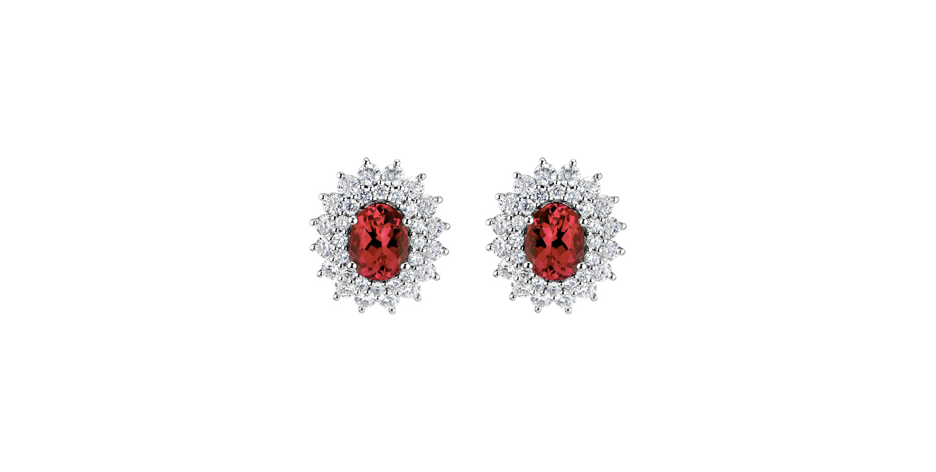 Diamond earrings with Ruby Princess Hope