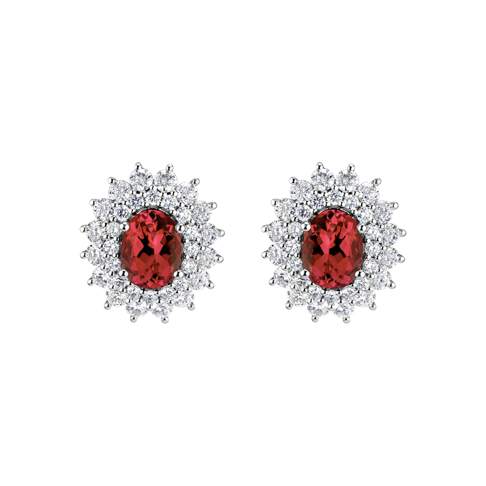 Diamond earrings with Ruby Princess Hope