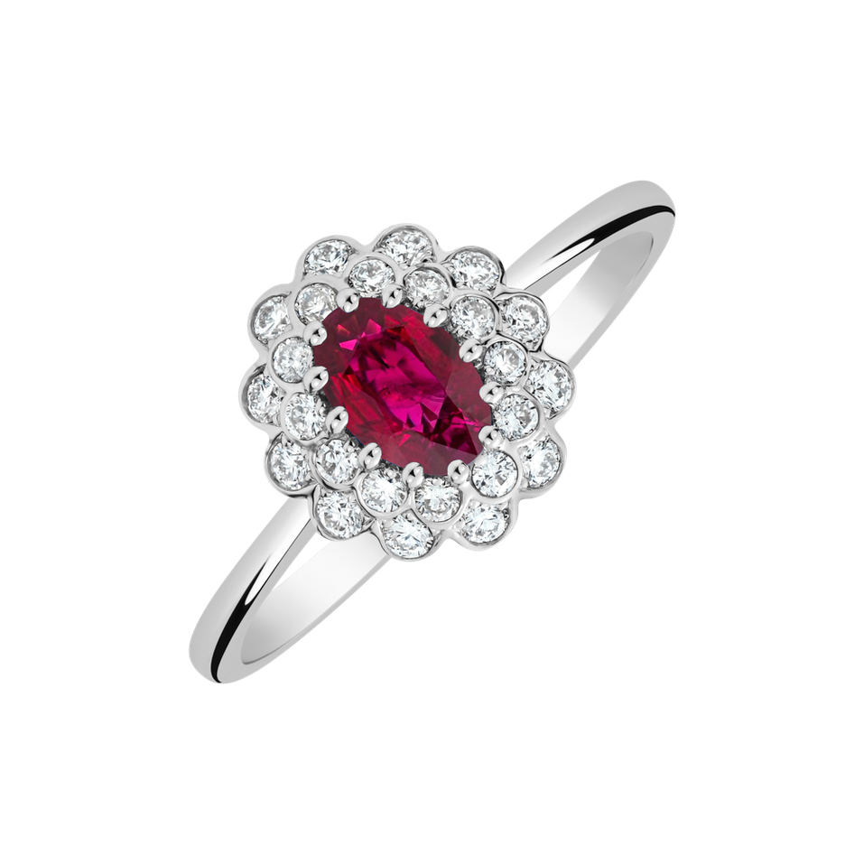 Diamond ring with Ruby Fairy Goddess
