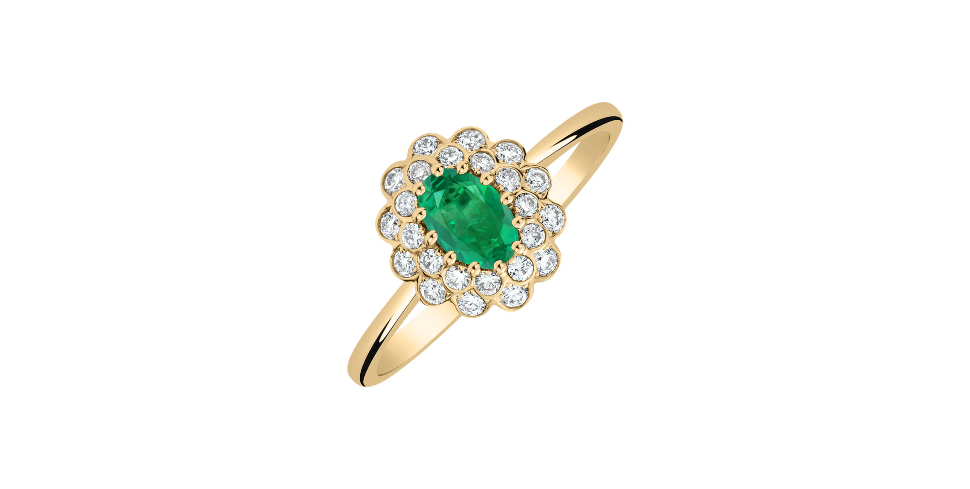 Diamond ring with Emerald Fairy Goddess