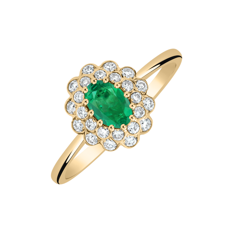 Diamond ring with Emerald Fairy Goddess