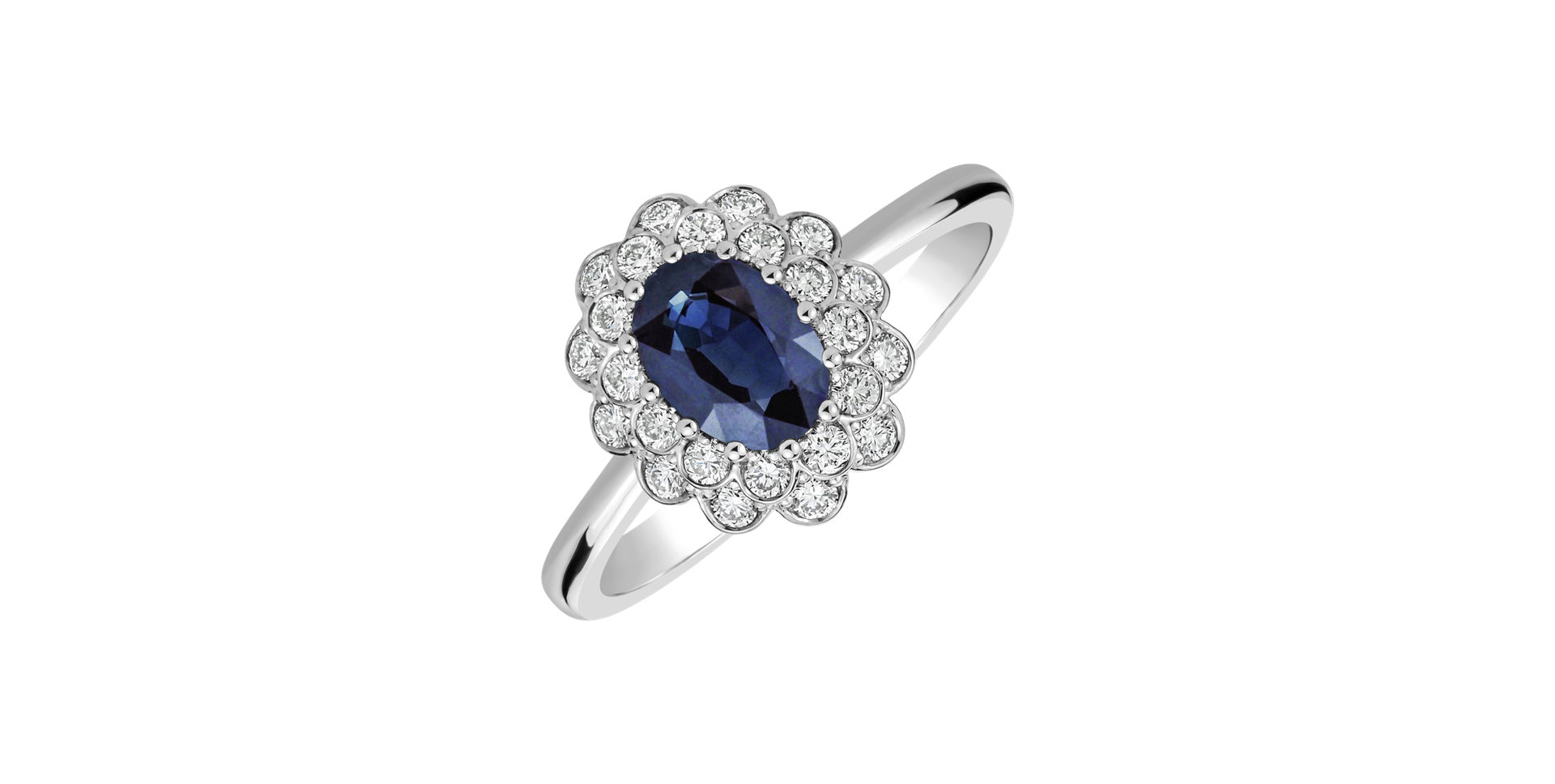 Diamond ring with Sapphire Fairy Goddess