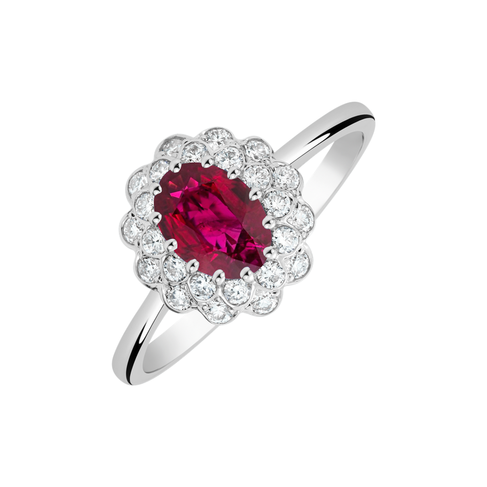 Diamond ring with Ruby Fairy Goddess