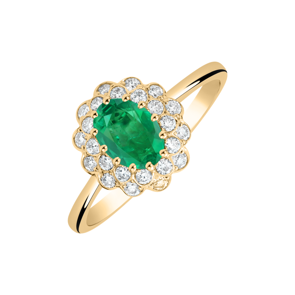Diamond ring with Emerald Fairy Goddess