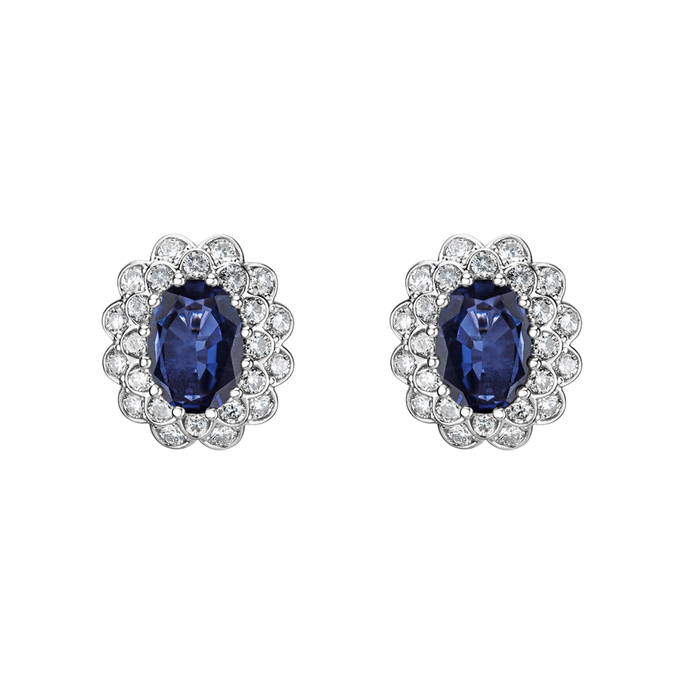 Diamond earrings with Sapphire Fairy Goddess