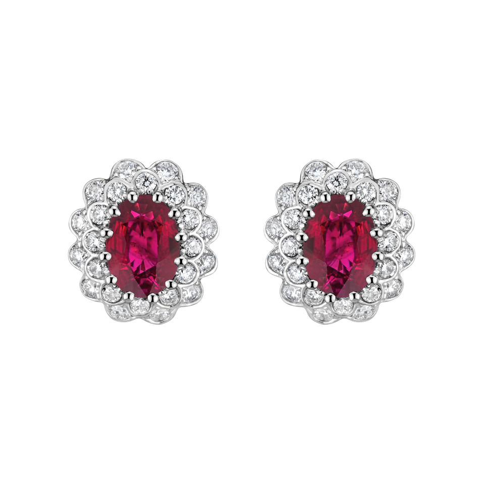 Diamond earrings with Ruby Fairy Goddess