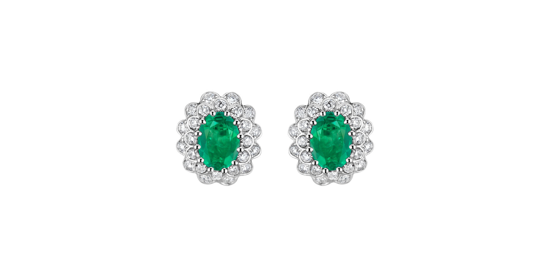 Diamond earrings with Emerald Fairy Goddess