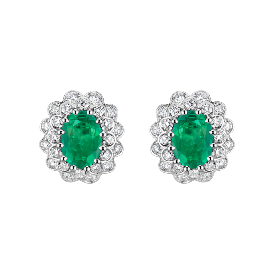 Diamond earrings with Emerald Fairy Goddess