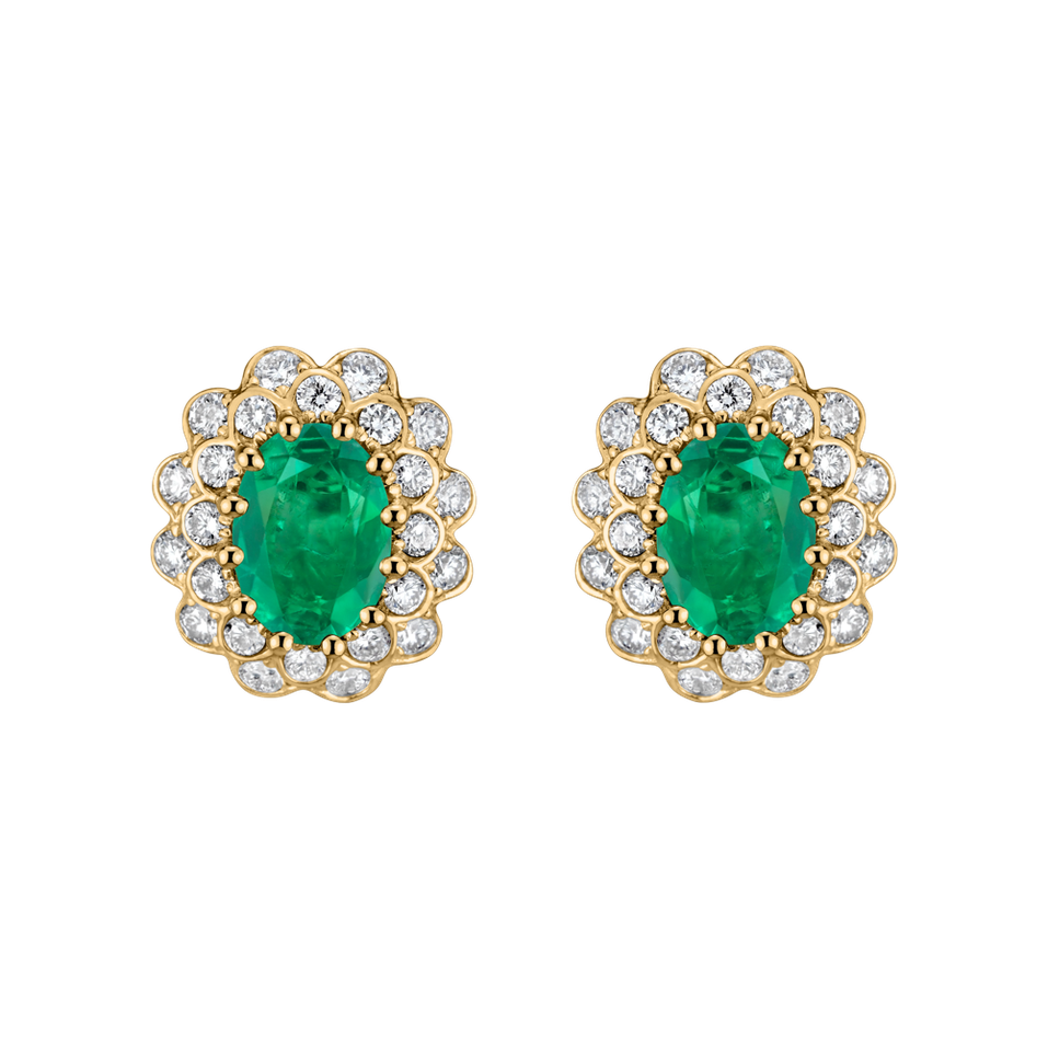 Diamond earrings with Emerald Fairy Goddess