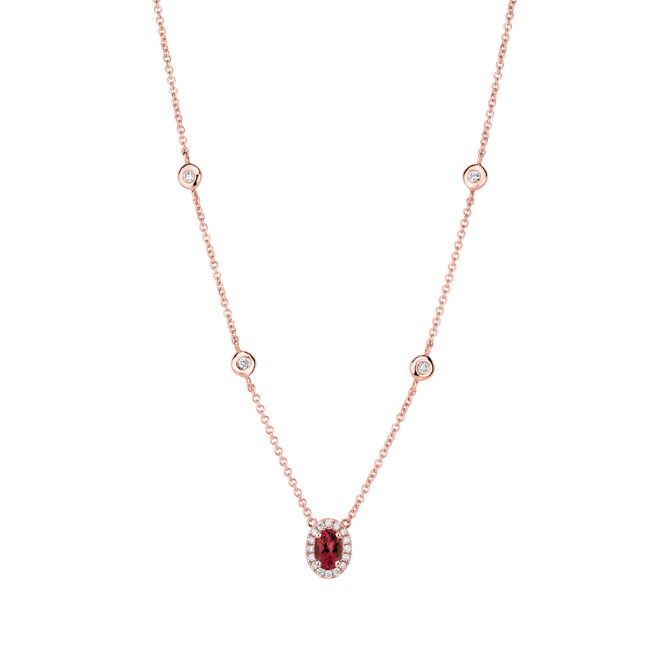Diamond necklace with Ruby Ocean Aura