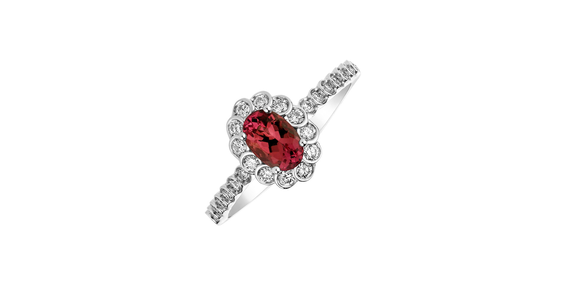 Diamond ring with Ruby Princess Glamour