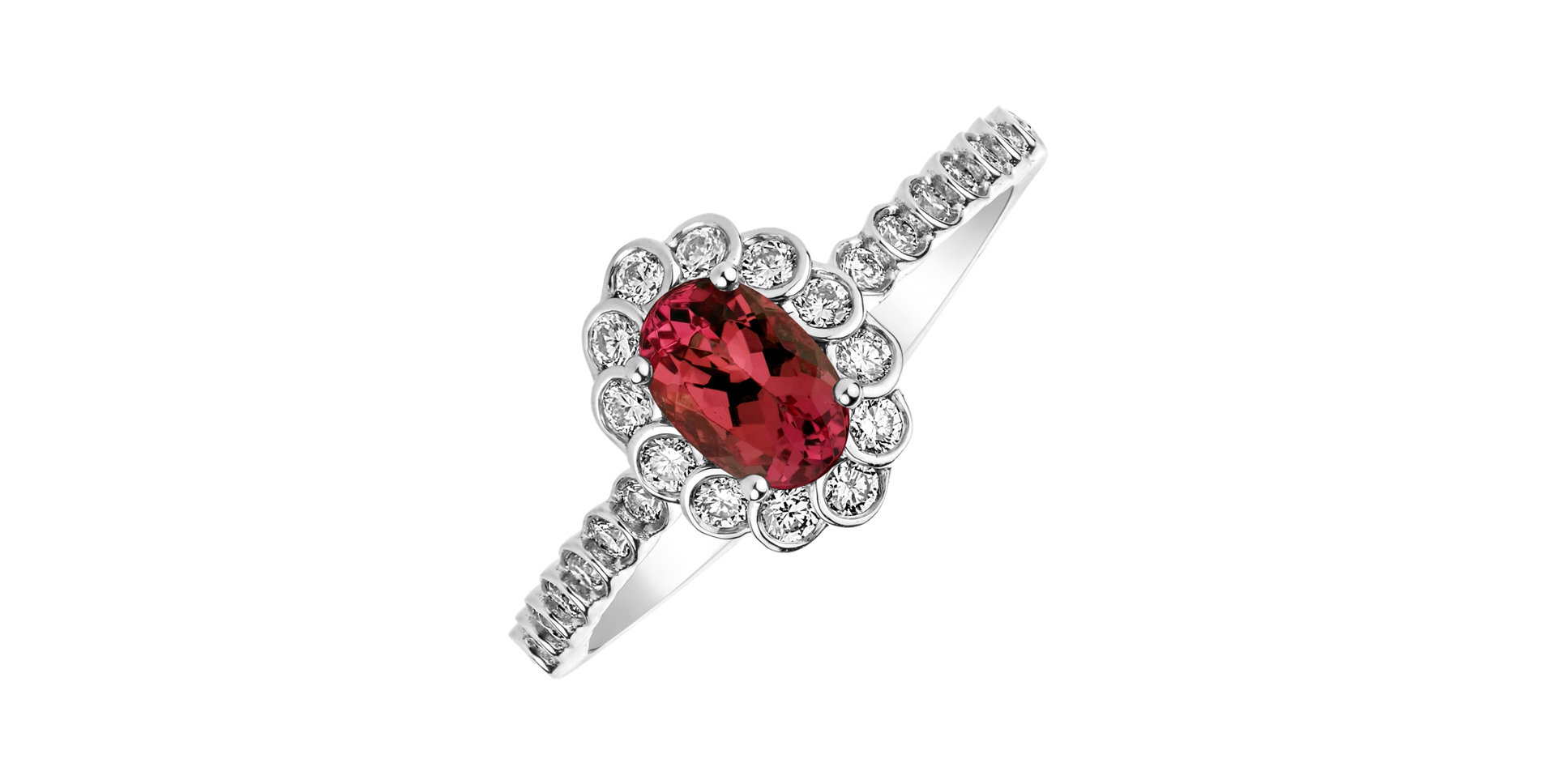 Diamond ring with Ruby Glamour Princess