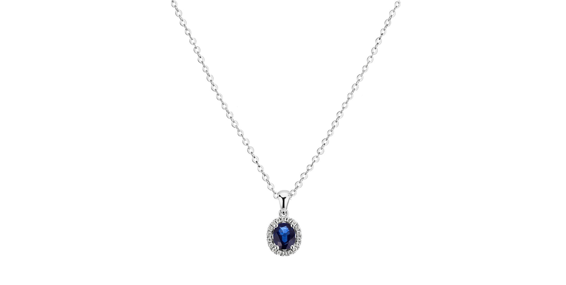 Diamond pendant with Sapphire Princess