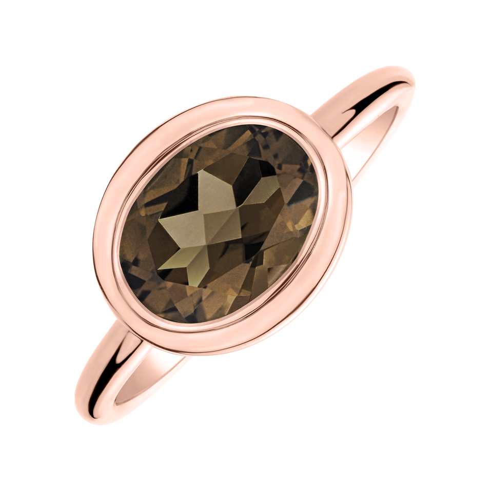 Ring with Smoky Quartz Bonbon