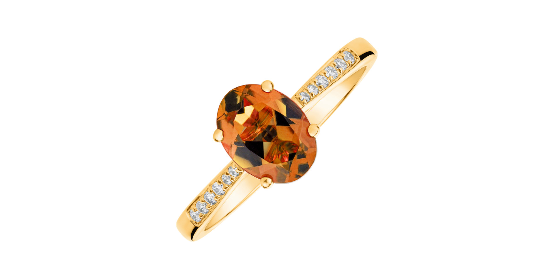 Diamond ring with Citrine Madeira Bonbon