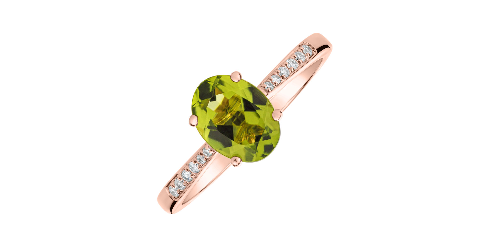 Diamond ring with Peridot Bonbon