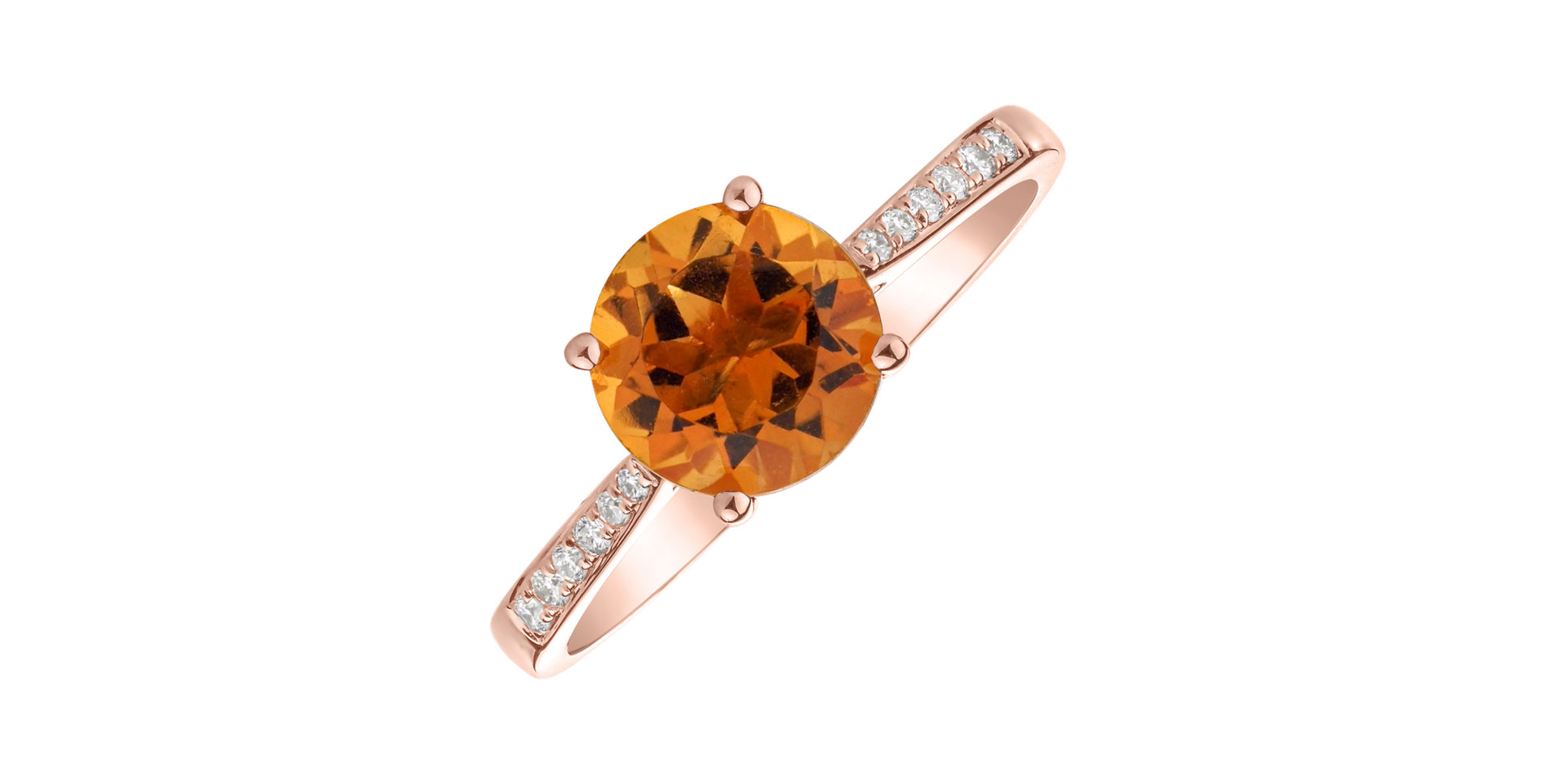 Diamond ring with Citrine Madeira Bonbon