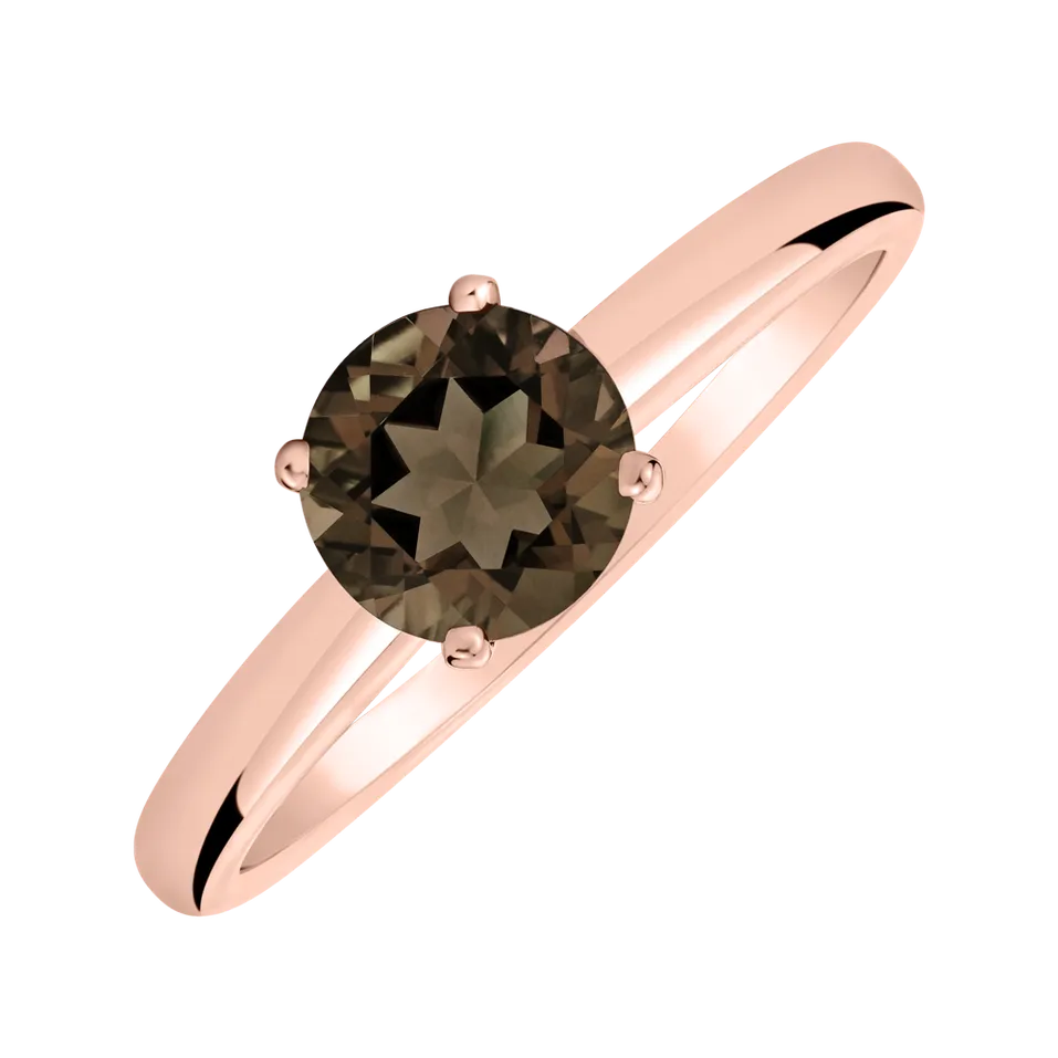 Ring with Smoky Quartz Bonbon