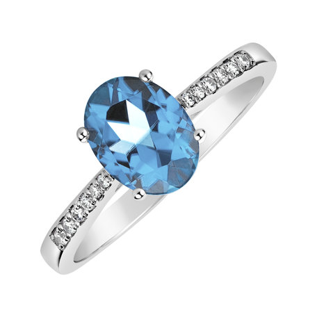 Diamond ring with Topaz Swiss Bonbon