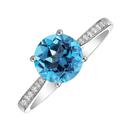 Diamond ring with Topaz Swiss Bonbon