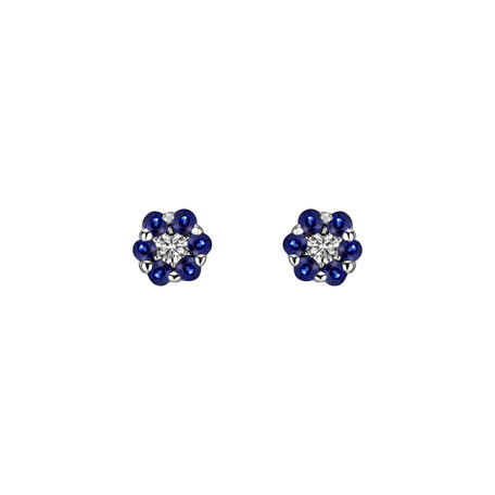 Diamond earrings with Sapphire Shiny Constellation