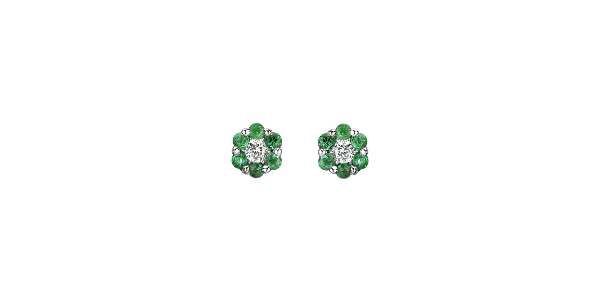 Diamond earrings with Emerald Shiny Constellation