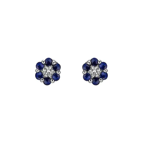 Diamond earrings with Sapphire Shiny Constellation
