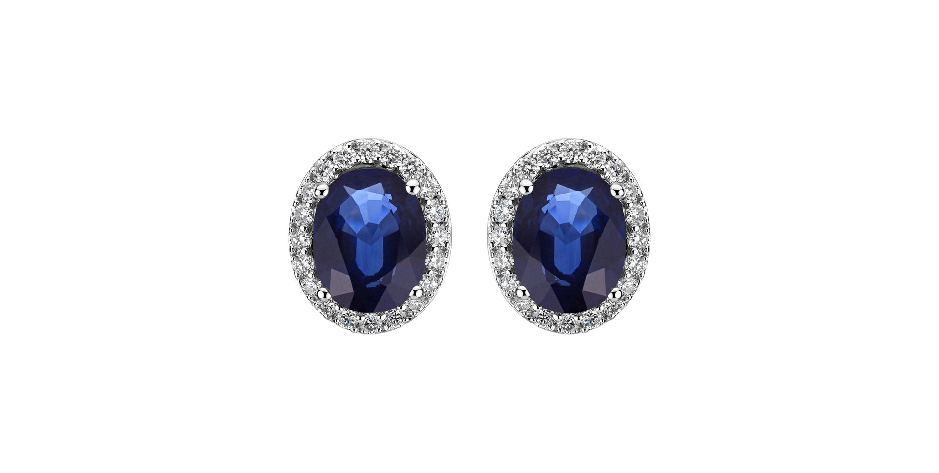 Diamond earrings with Sapphire Princess