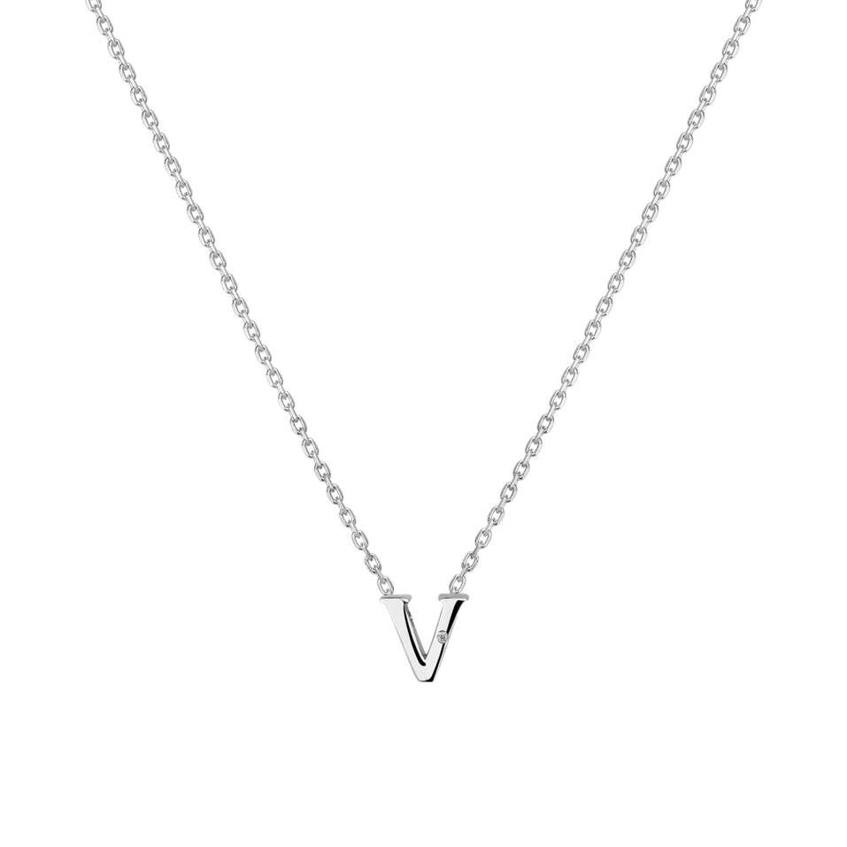 Diamond necklace Flat Line V