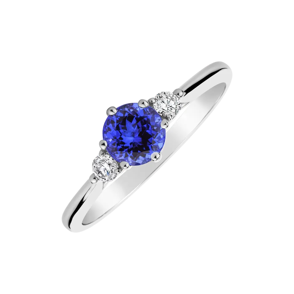 Diamond ring with Tanzanite Midnight Serenity