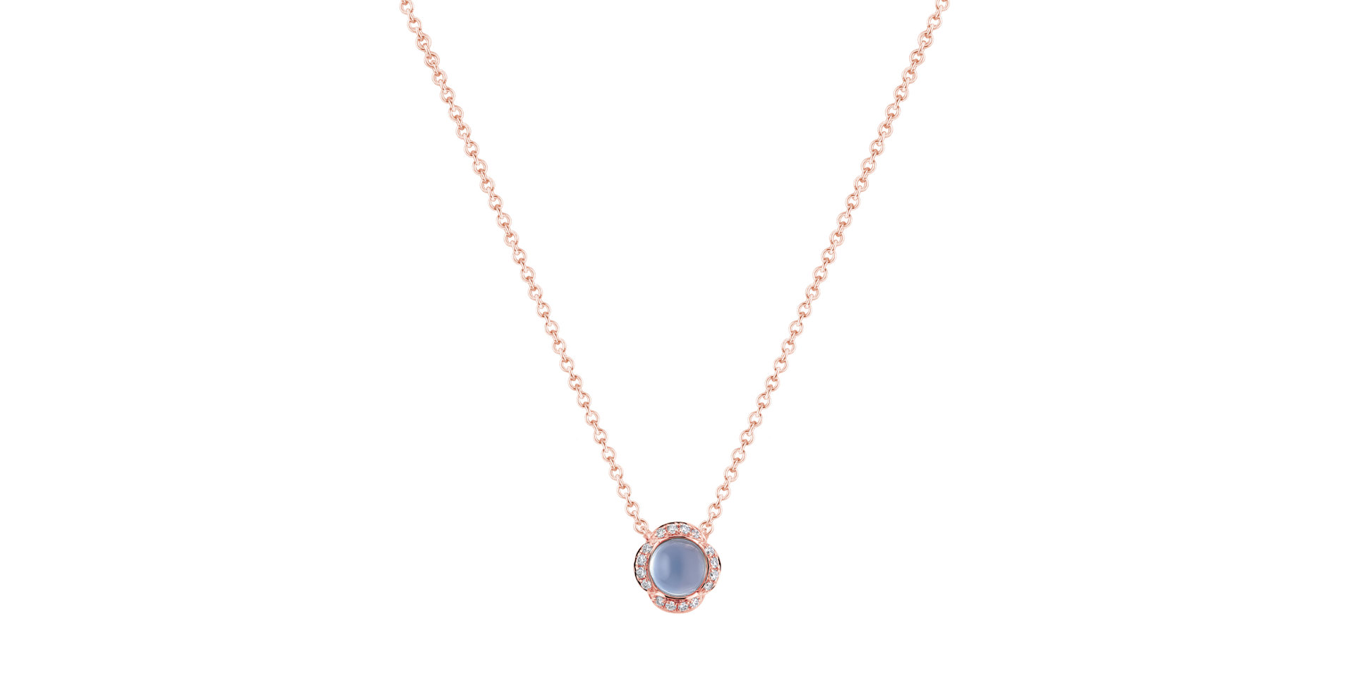 Diamond necklace with Chalcedony Genevieve
