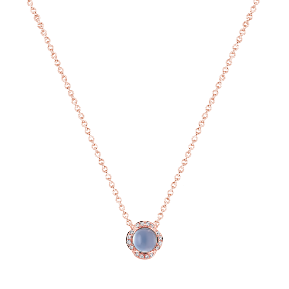 Diamond necklace with Chalcedony Genevieve