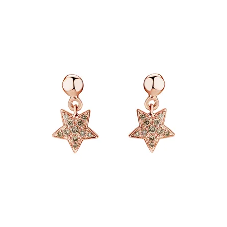 Earrings with brown diamonds Amazing Night