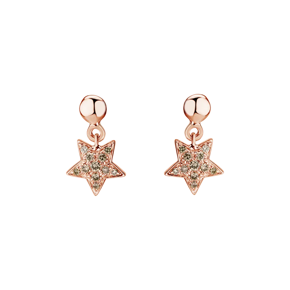 Earrings with brown diamonds Amazing Night