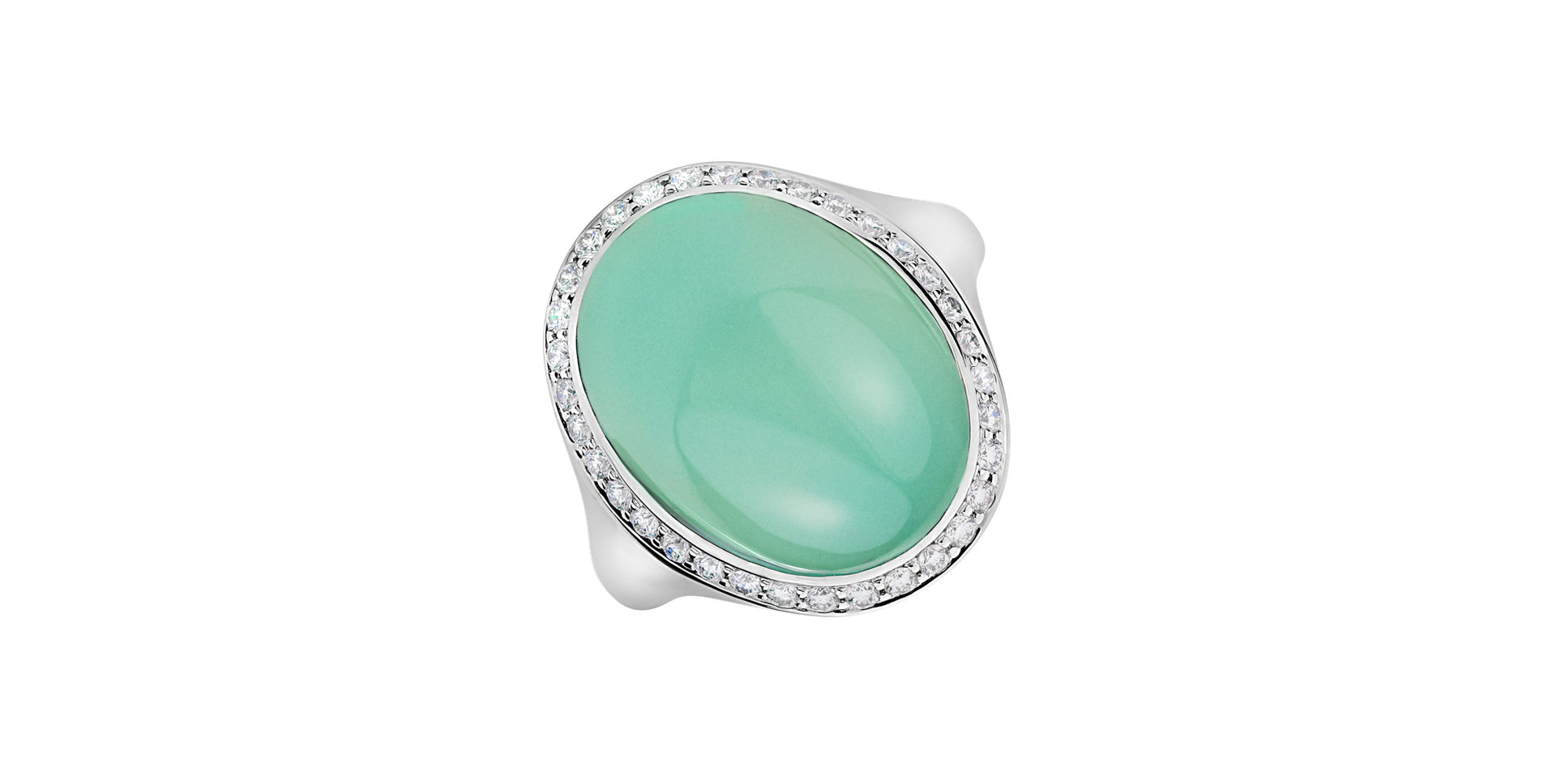 Diamond ring with Chalcedony Gem Sparkle