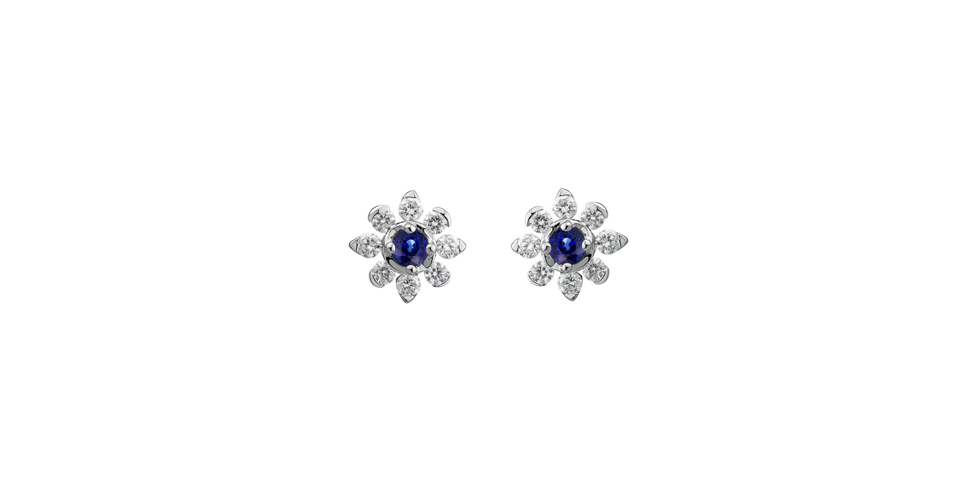 Diamond earrings with Sapphire Frozen Sapphire