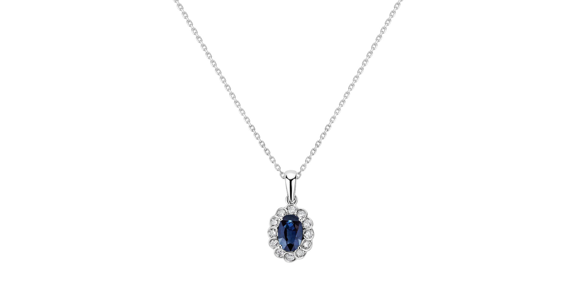 Diamond pendant with Sapphire Princess Brilliance