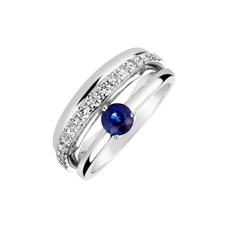 Diamond ring with Sapphire Anaviel