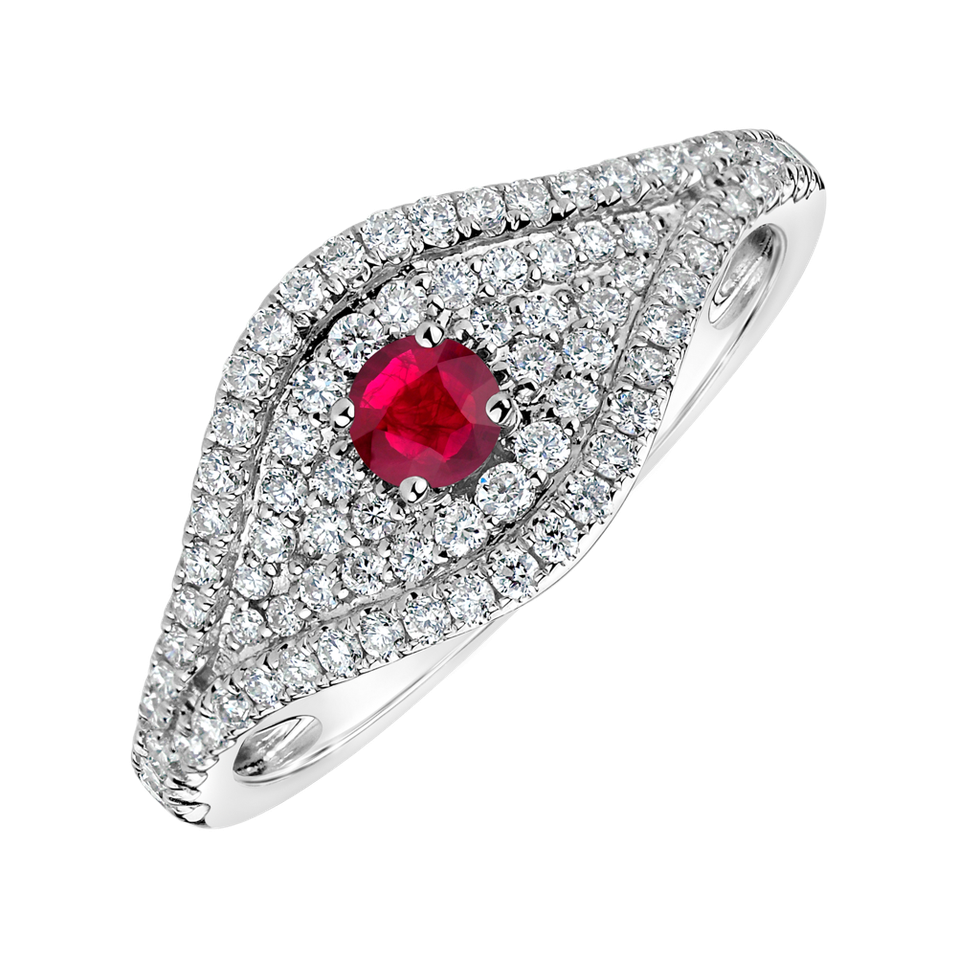 Diamond ring with Ruby Bright Vision