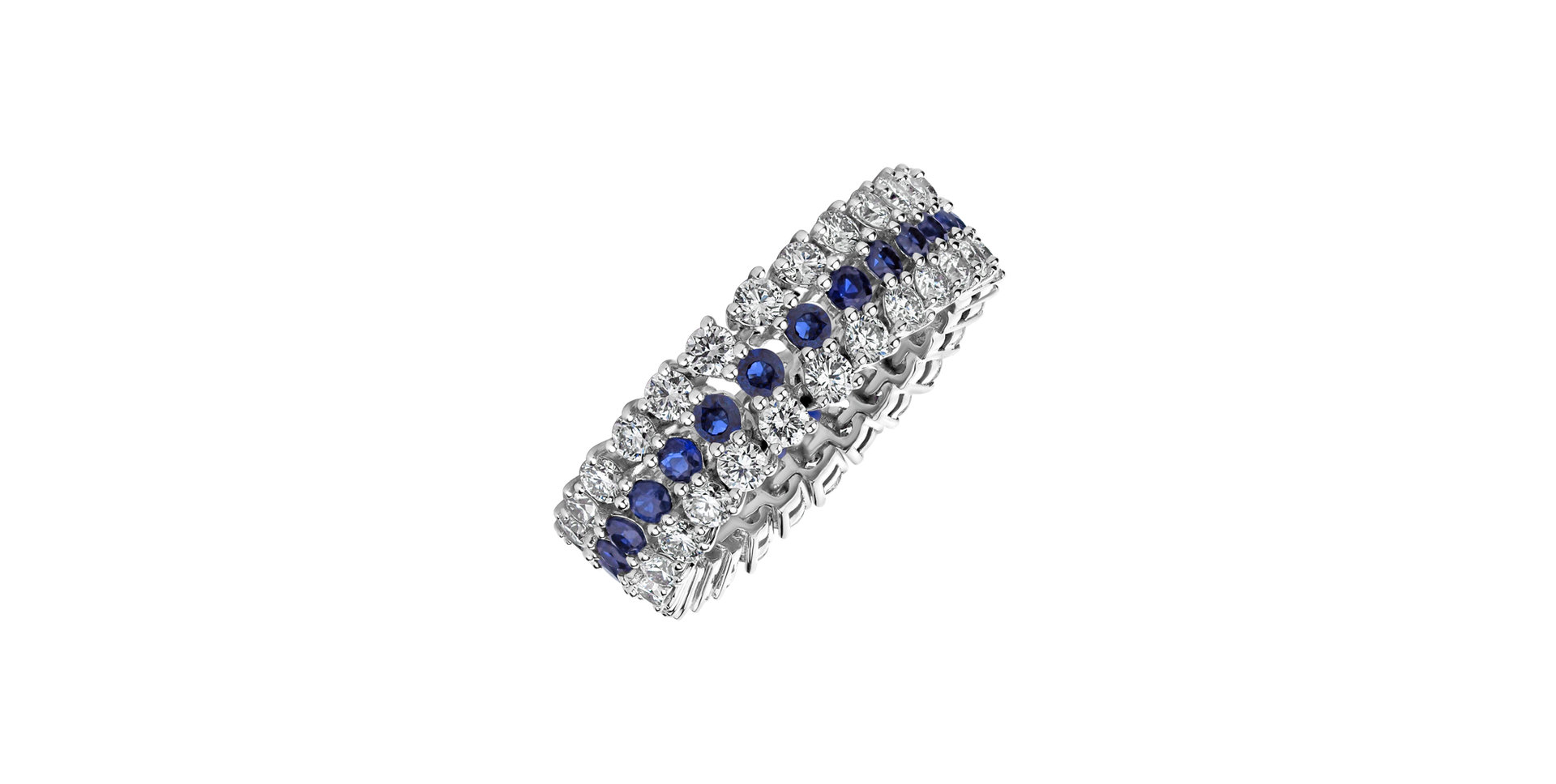 Diamond ring with Sapphire Sparkling Skyline