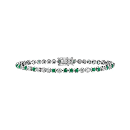 Diamond bracelet with Emerald Colleen